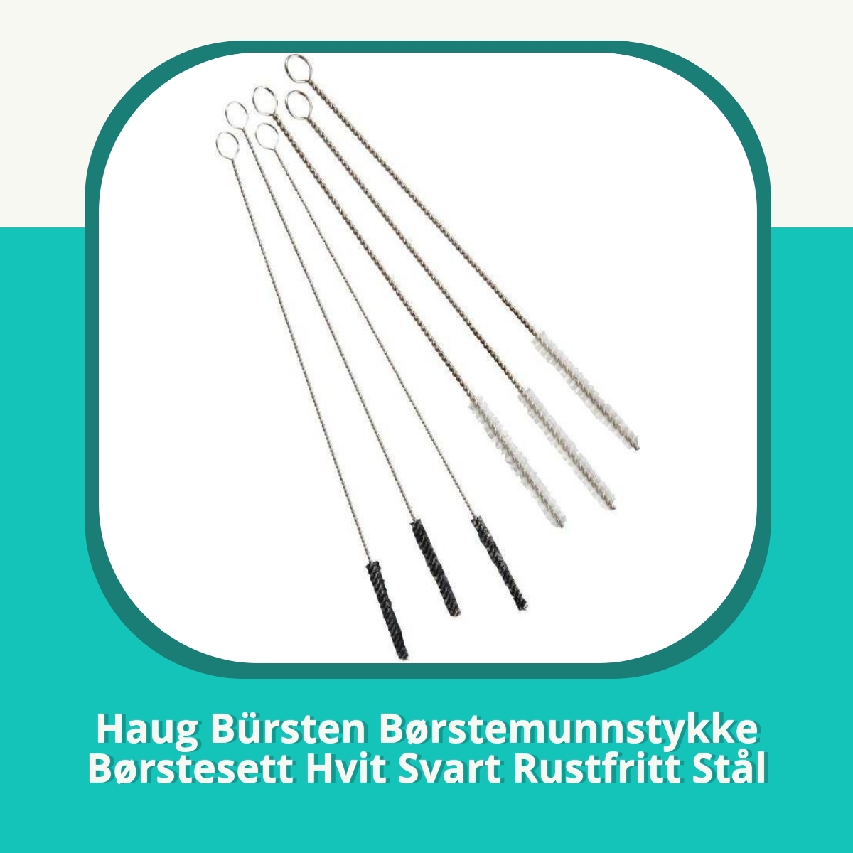 Anmeldelse af Haug Bürsten Børstemunnstykke Børstesett Hvit Svart Rustfritt Stål