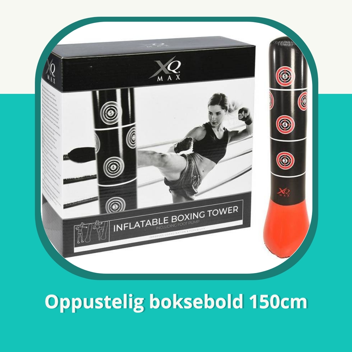 Anmeldelse af Oppustelig boksebold 150cm