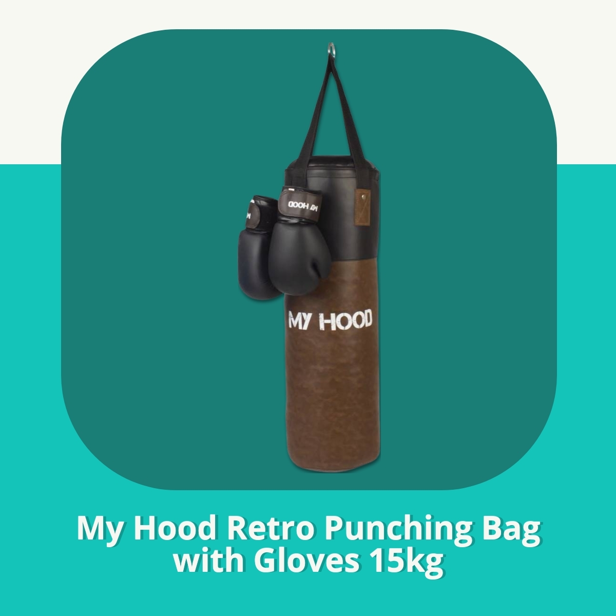 Anmeldelse af My Hood Retro Punching Bag with Gloves 15kg