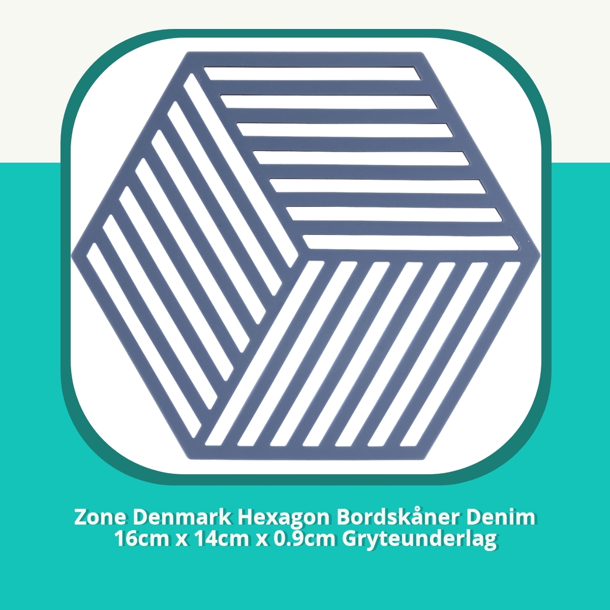 Anmeldelse af Zone Denmark Hexagon Bordskåner Denim 16cm x 14cm x 0.9cm Gryteunderlag