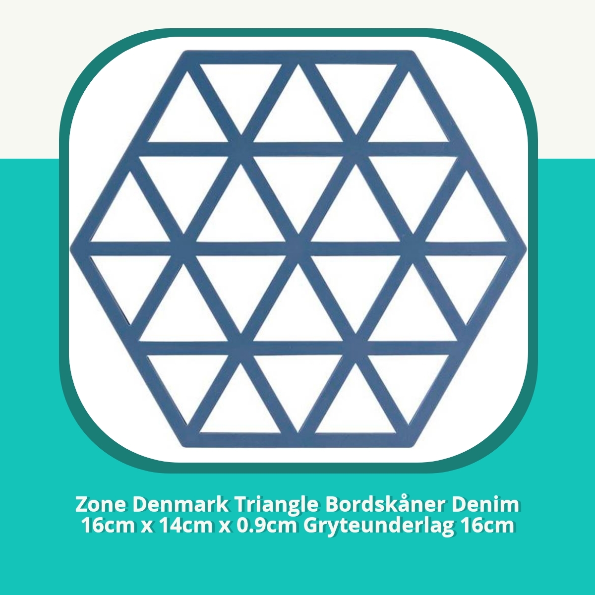 Anmeldelse af Zone Denmark Triangle Bordskåner Denim 16cm x 14cm x 0.9cm Gryteunderlag 16cm