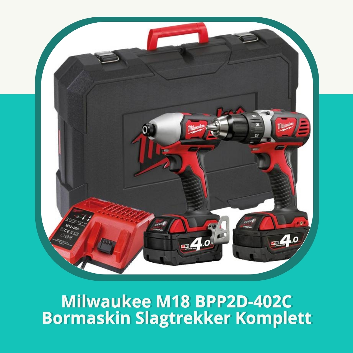 Anmeldelse af Milwaukee M18 BPP2D-402C Bormaskin Slagtrekker Komplett