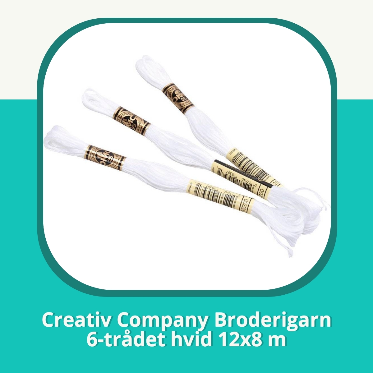 Anmeldelse af Creativ Company Broderigarn 6-trådet hvid 12x8 m