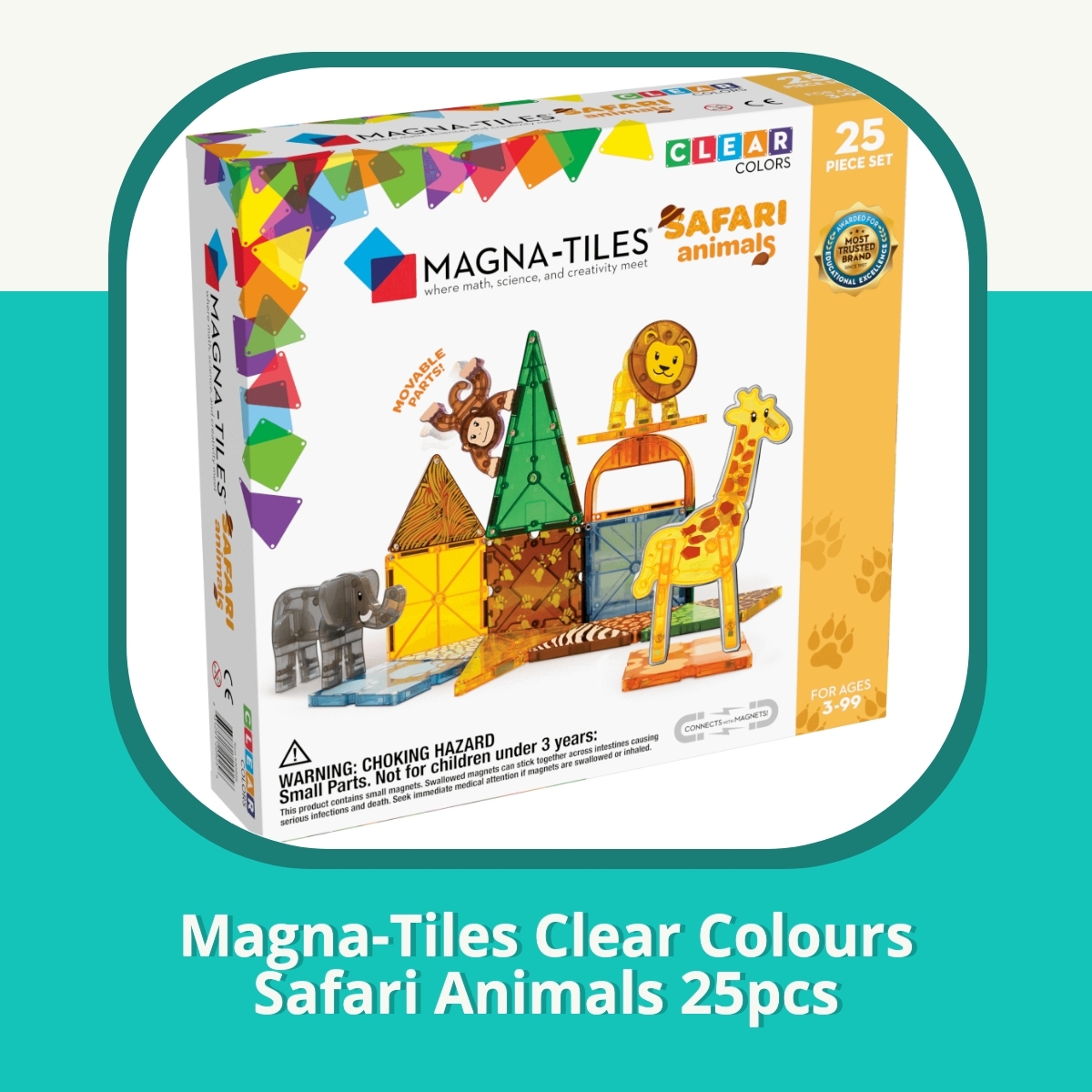 Anmeldelse af Magna-Tiles Clear Colours Safari Animals 25pcs