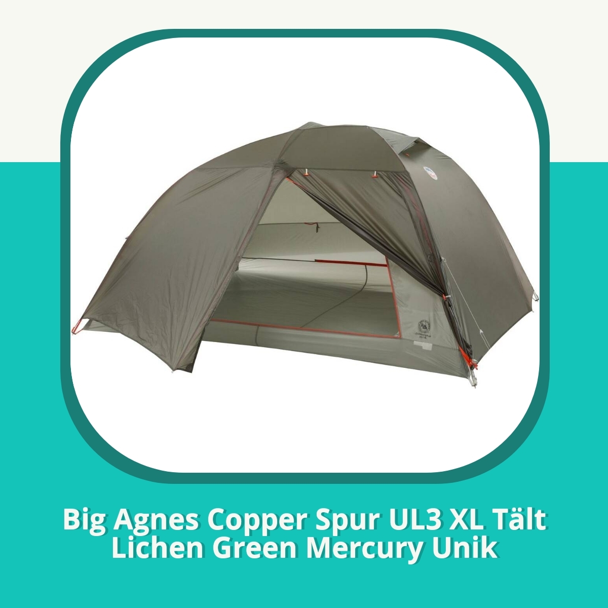 Recension Big Agnes Copper Spur UL3 XL Tält Lichen Green Mercury Unik