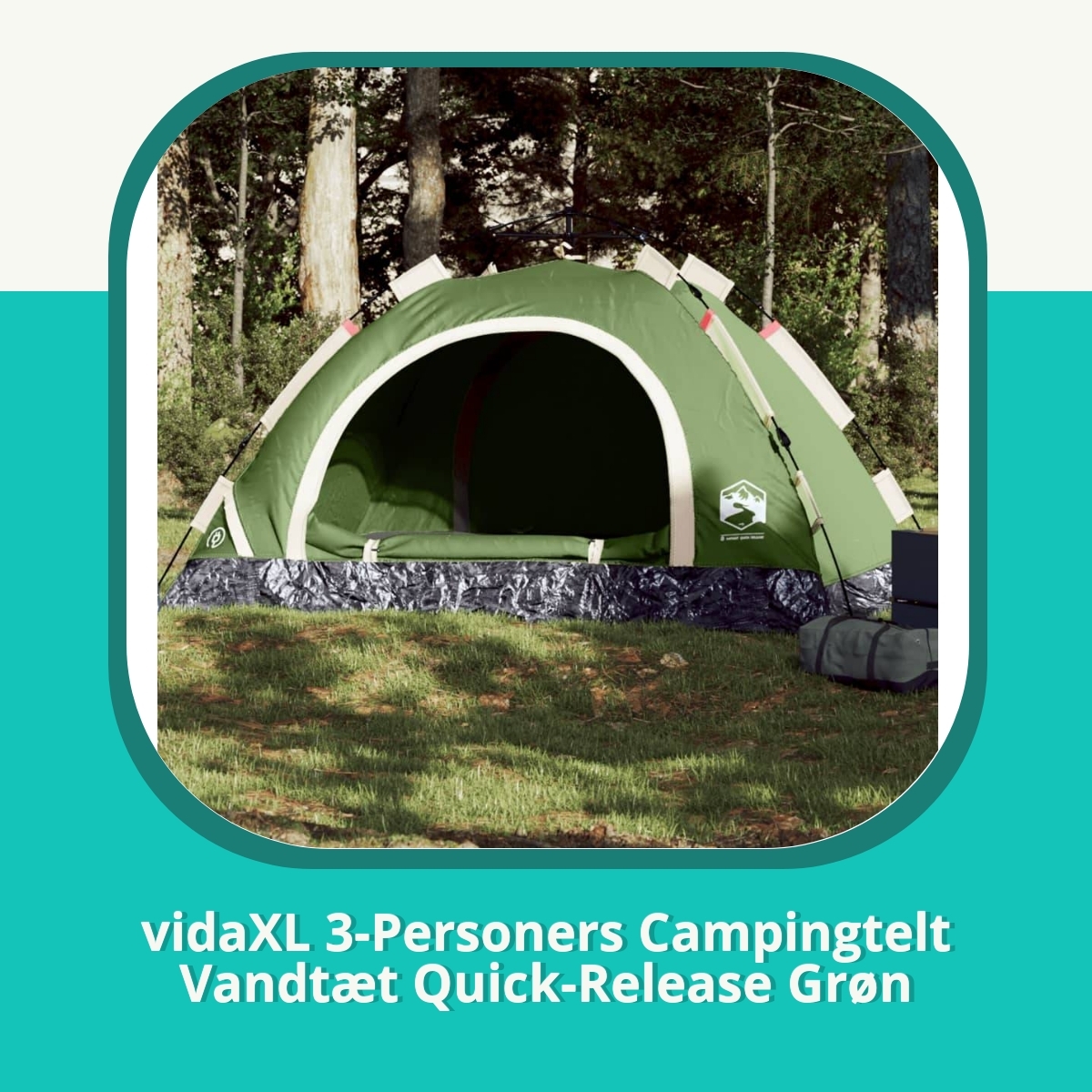 Anmeldelse af vidaXL 3-Personers Campingtelt Vandtæt Quick-Release Grøn