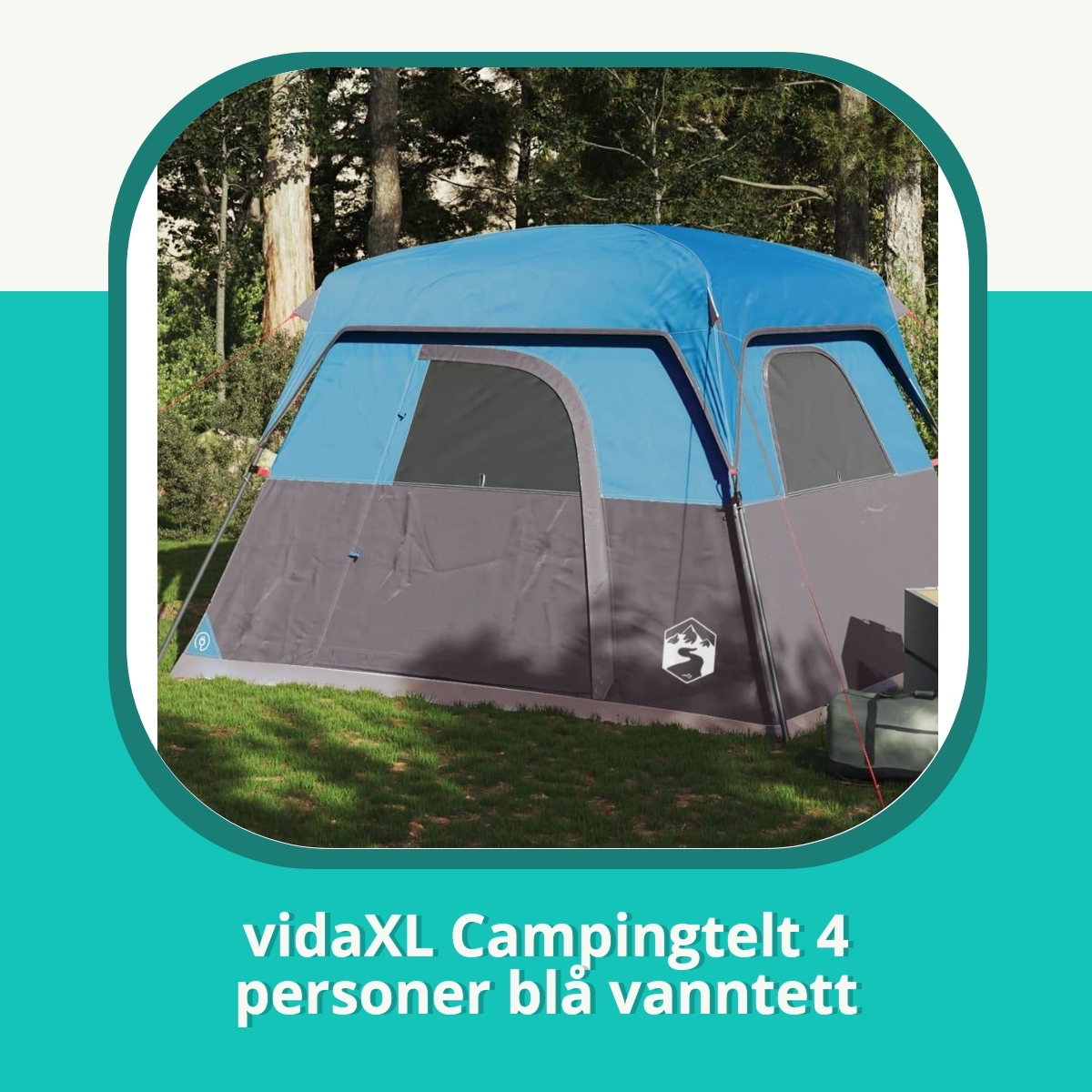 Anmeldelse af vidaXL Campingtelt 4 personer blå vanntett