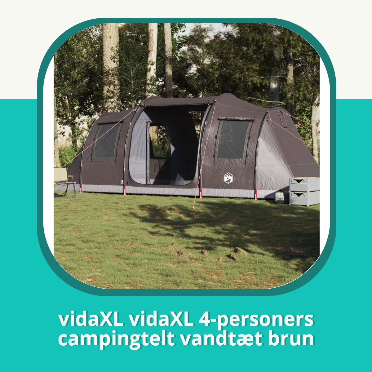 Anmeldelse af vidaXL vidaXL 4-personers campingtelt vandtæt brun