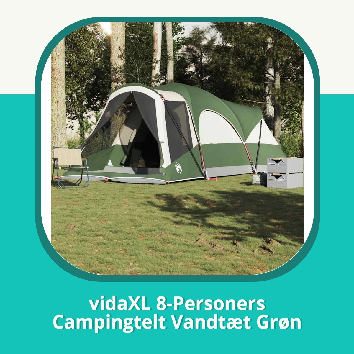 Anmeldelse af vidaXL 8-Personers Campingtelt Vandtæt Grøn