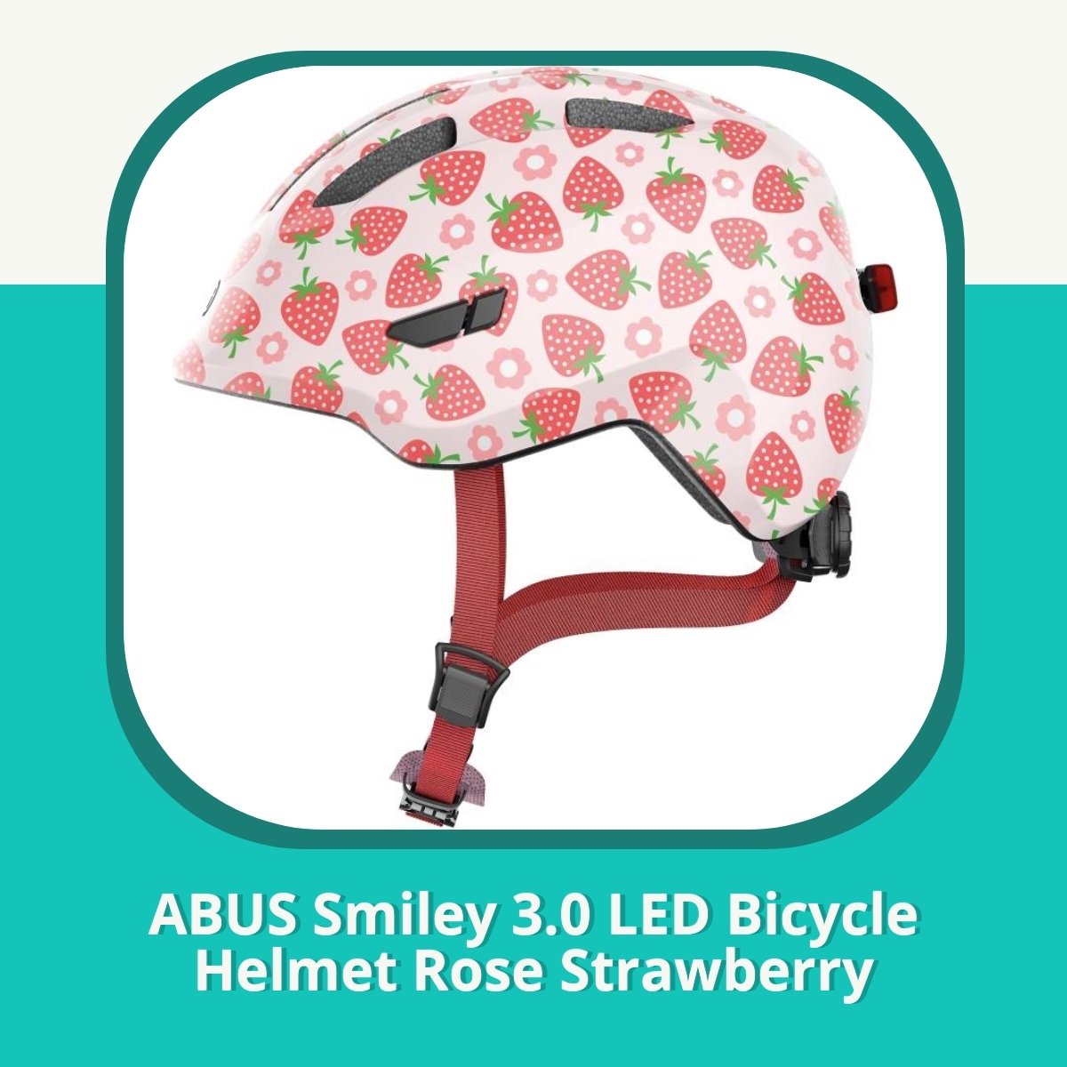 Recension af ABUS Smiley 3.0 LED Bicycle Helmet Rose Strawberry
