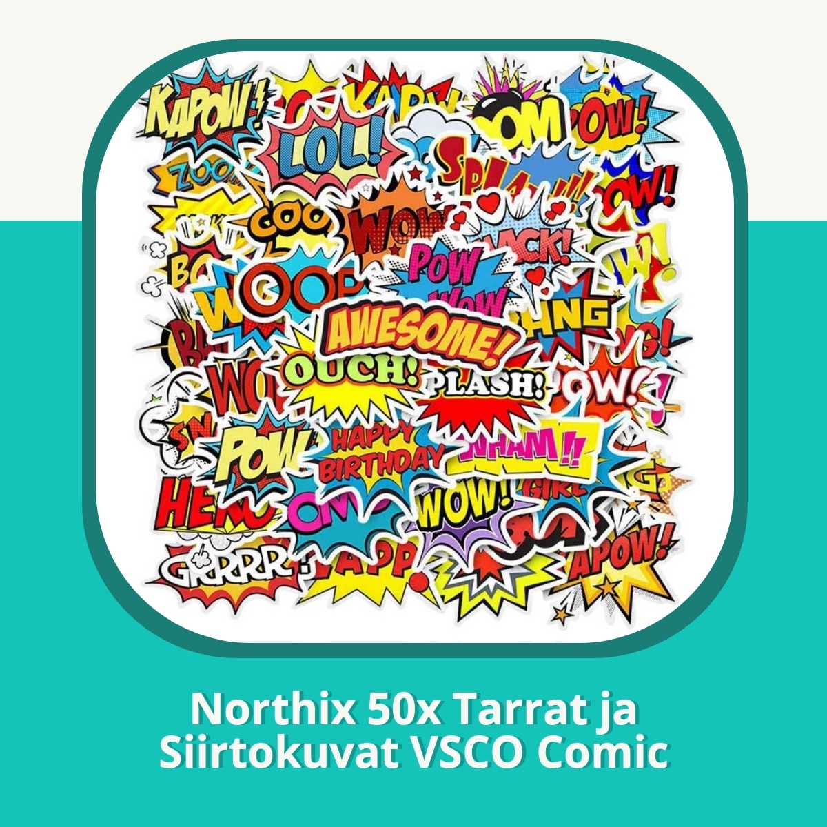 Anmeldelse af Northix 50x Tarrat ja Siirtokuvat VSCO Comic