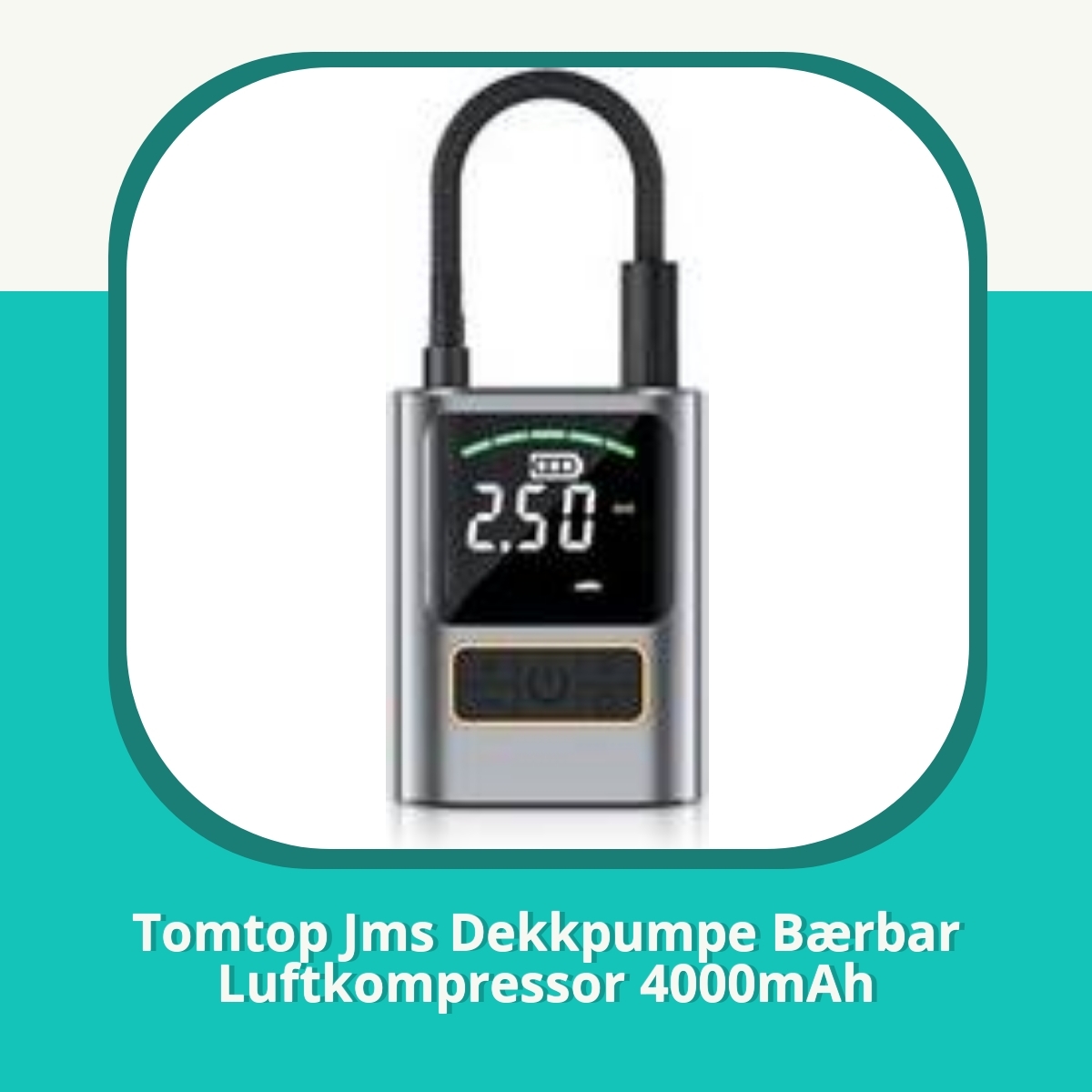 Anmeldelse af Tomtop Jms Dekkpumpe Bærbar Luftkompressor 4000mAh
