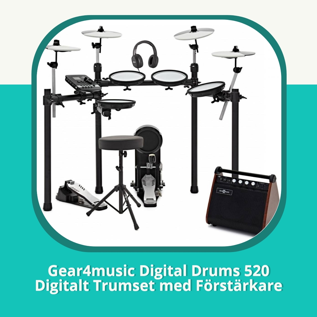 Recension af Gear4music Digital Drums 520 Digitalt Trumset med Förstärkare