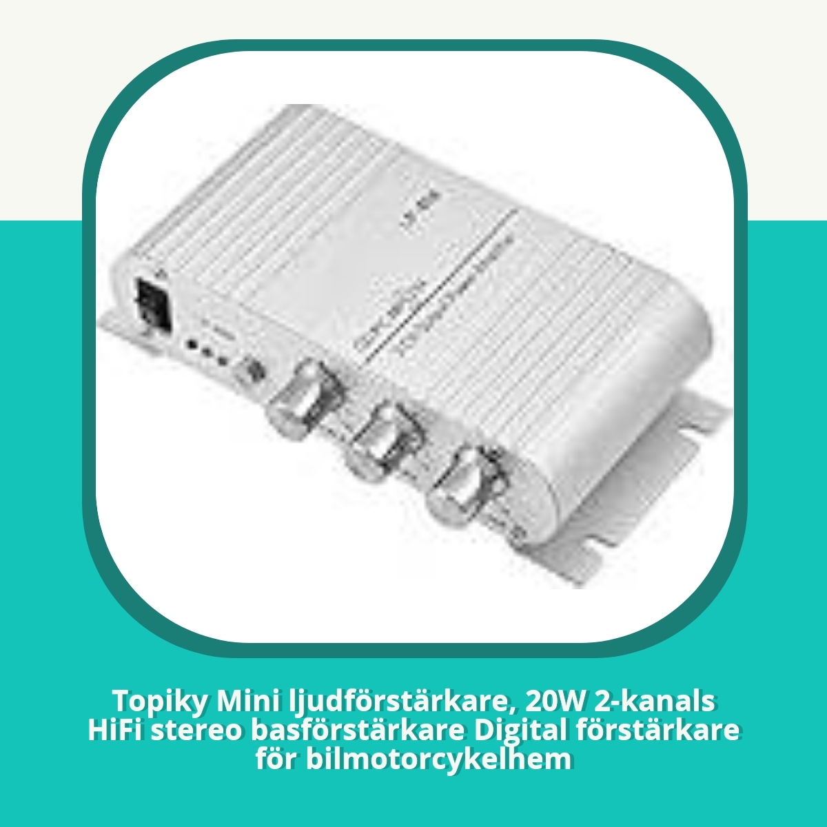 Recension af Topiky Mini ljudförstärkare, 20W 2-kanals HiFi stereo basförstärkare Digital förstärkare för bilmotorcykelhem