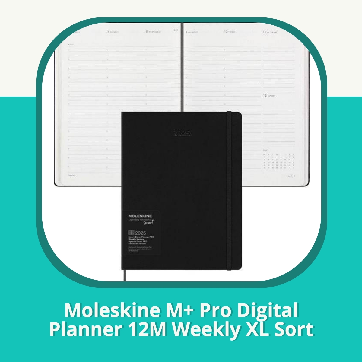 Anmeldelse af Moleskine M+ Pro Digital Planner 12M Weekly XL Sort