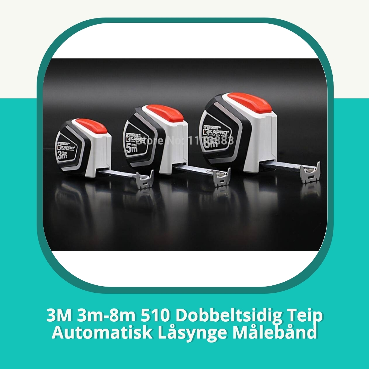 Anmeldelse af 3M 3m-8m 510 Dobbeltsidig Teip Automatisk Låsynge Målebånd