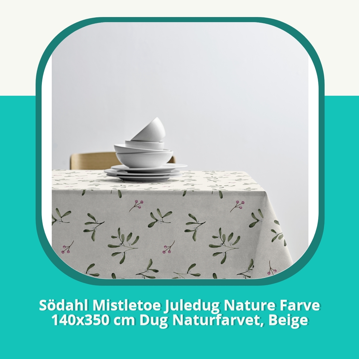 Recension af Södahl Mistletoe Juledug Nature Farve 140x350 cm Dug Naturfarvet, Beige