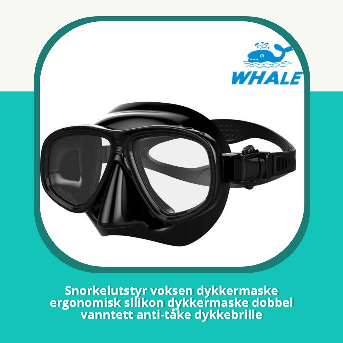 Anmeldelse af Snorkelutstyr voksen dykkermaske ergonomisk silikon dykkermaske dobbel vanntett anti-tåke dykkebrille