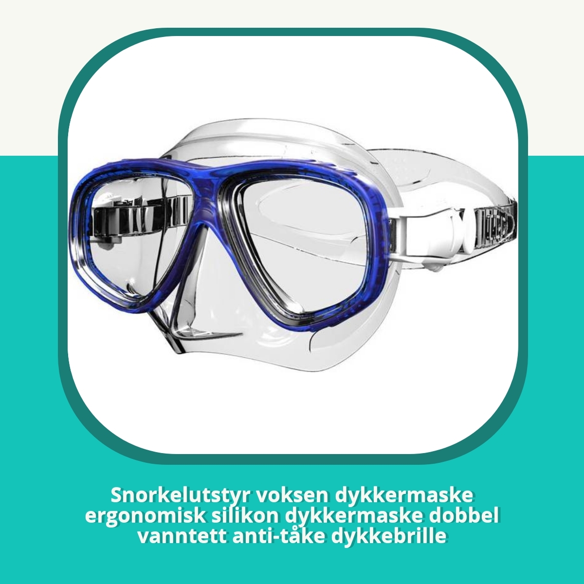 Anmeldelse Snorkelutstyr voksen dykkermaske ergonomisk silikon dykkermaske dobbel vanntett anti-tåke dykkebrille