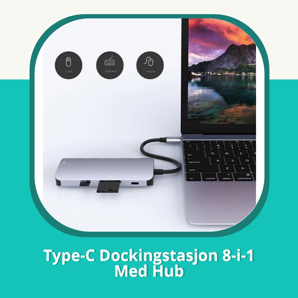 Anmeldelse af Type-C Dockingstasjon 8-i-1 Med Hub