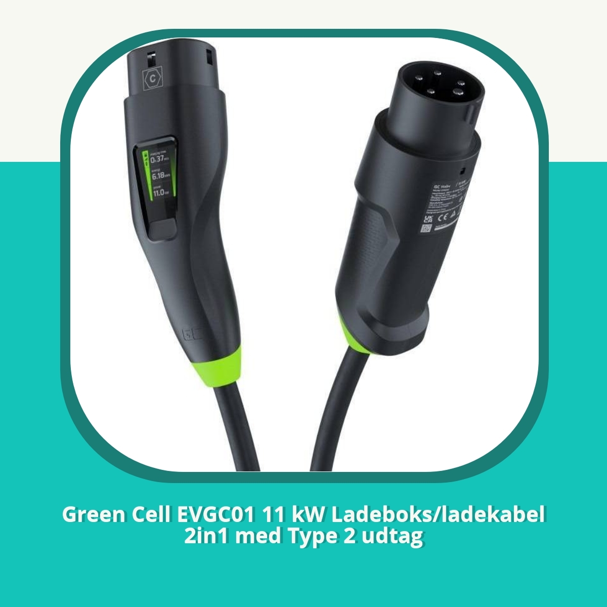 Anmeldelse af Green Cell EVGC01 11 kW Ladeboks/ladekabel 2in1 med Type 2 udtag