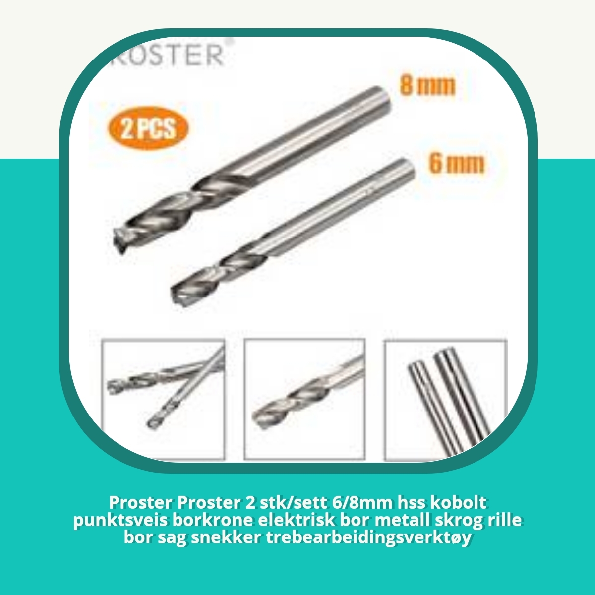 Anmeldelse af Proster Proster 2 stk/sett 6/8mm hss kobolt punktsveis borkrone elektrisk bor metall skrog rille bor sag snekker trebearbeidingsverktøy
