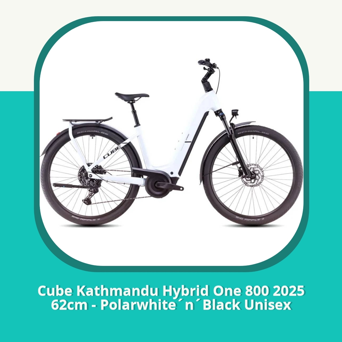Recension af Cube Kathmandu Hybrid One 800 2025 62cm - Polarwhite´n´Black Unisex