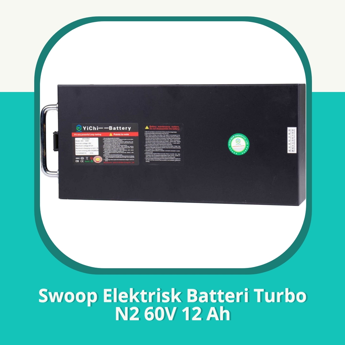 Anmeldelse af Swoop Elektrisk Batteri Turbo N2 60V 12 Ah