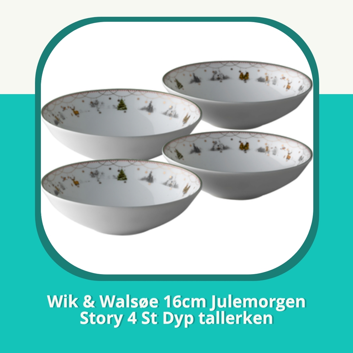 Anmeldelse af Wik & Walsøe 16cm Julemorgen Story 4 St Dyp tallerken