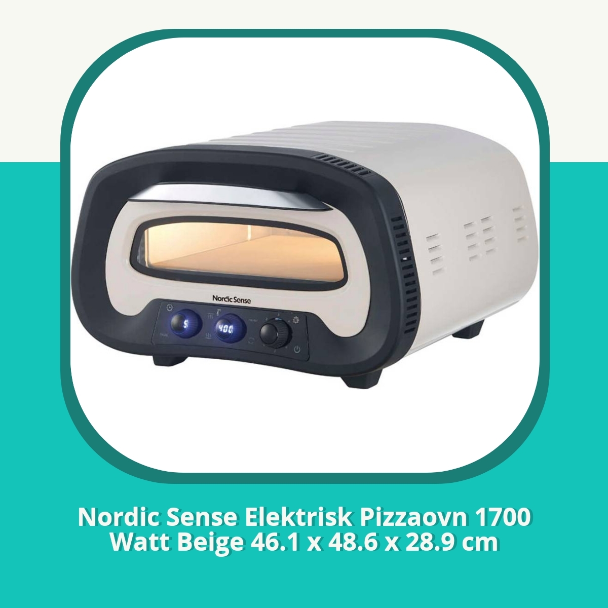 Anmeldelse af Nordic Sense Elektrisk Pizzaovn 1700 Watt Beige 46.1 x 48.6 x 28.9 cm