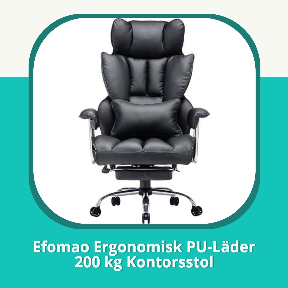 Recension af Efomao Ergonomisk PU-Läder 200 kg Kontorsstol