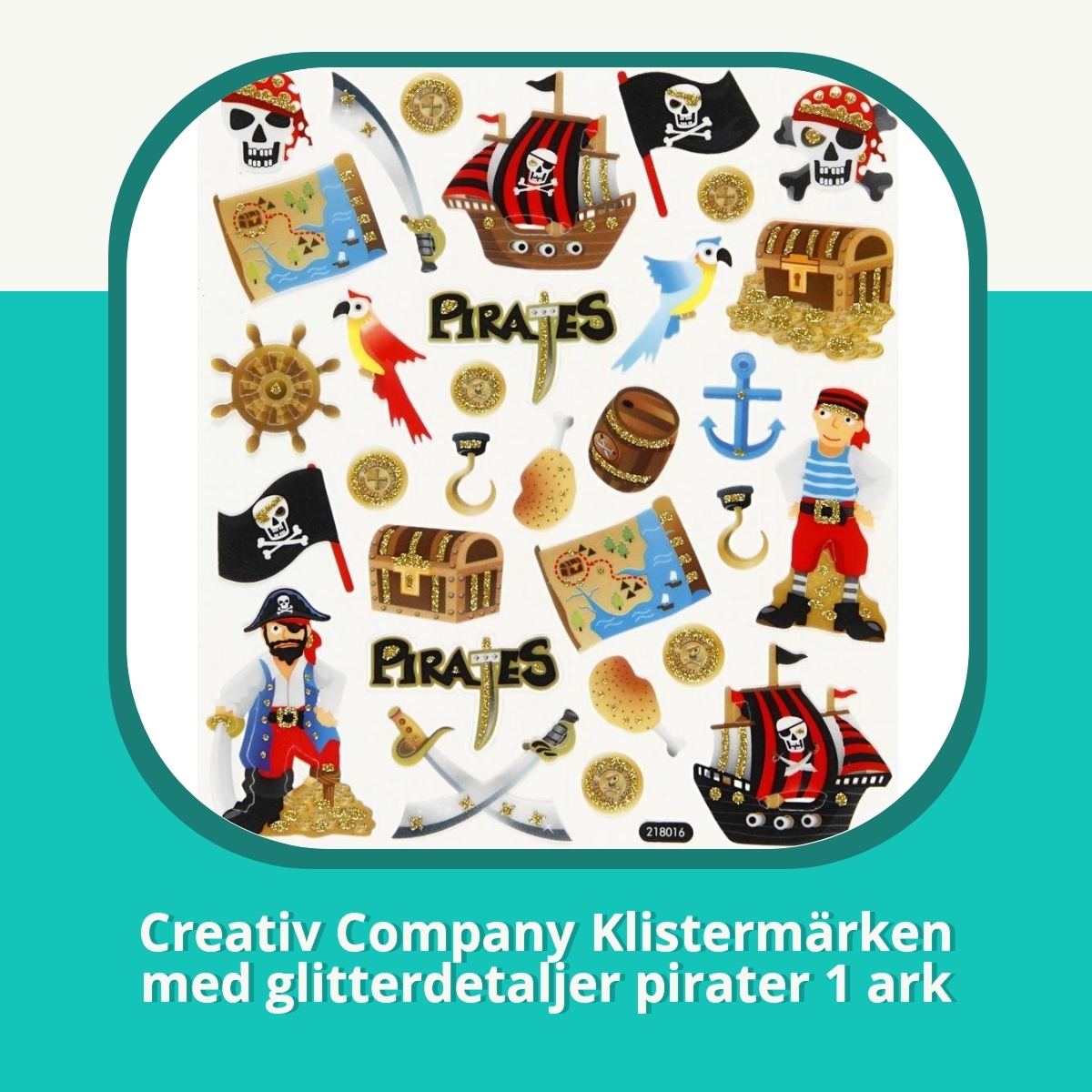 Anmeldelse Creativ Company Klistermärken med glitterdetaljer pirater 1 ark