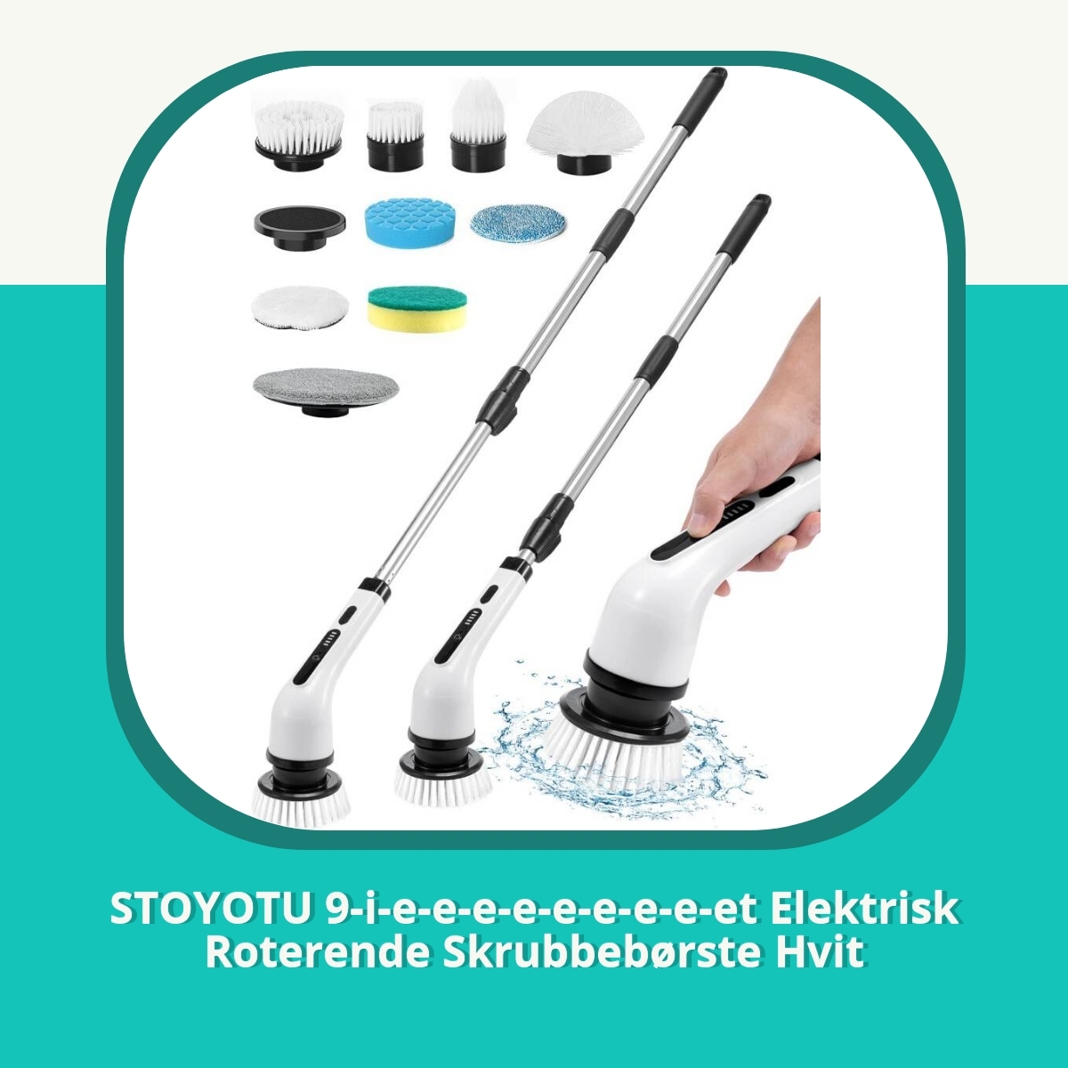 Anmeldelse af STOYOTU 9-i-e-e-e-e-e-e-e-e-et Elektrisk Roterende Skrubbebørste Hvit