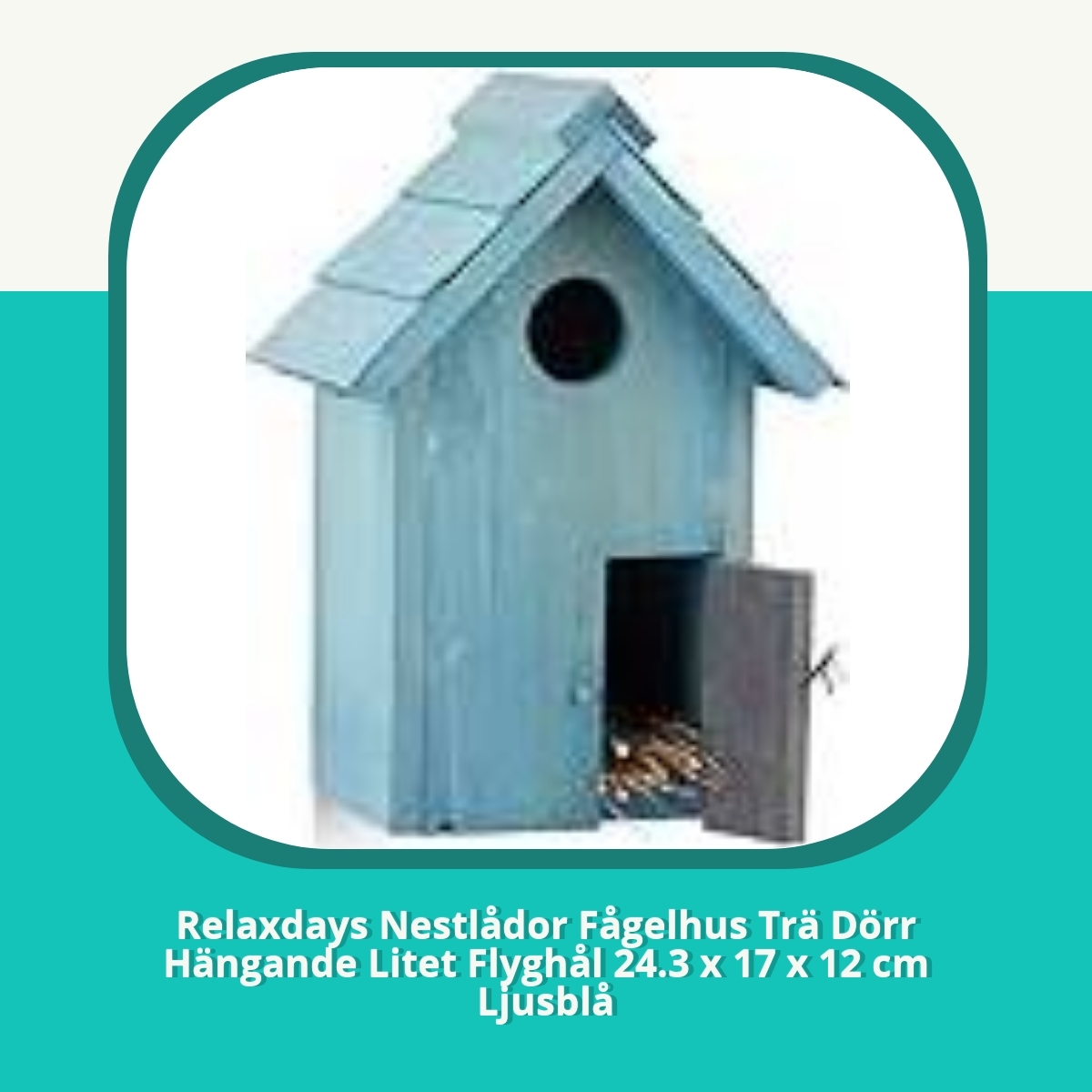Recension af Relaxdays Nestlådor Fågelhus Trä Dörr Hängande Litet Flyghål 24.3 x 17 x 12 cm Ljusblå