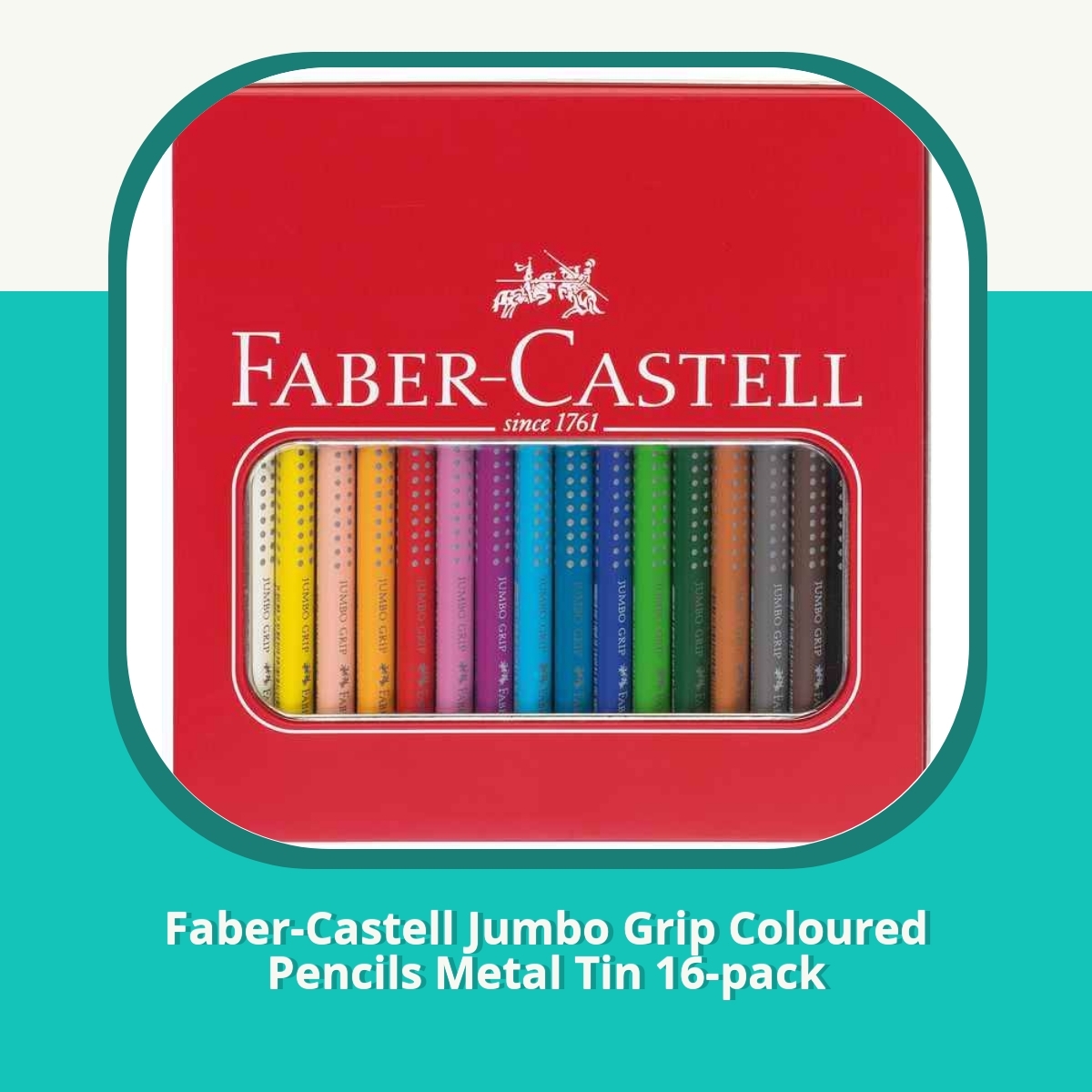 Anmeldelse af Faber-Castell Jumbo Grip Coloured Pencils Metal Tin 16-pack