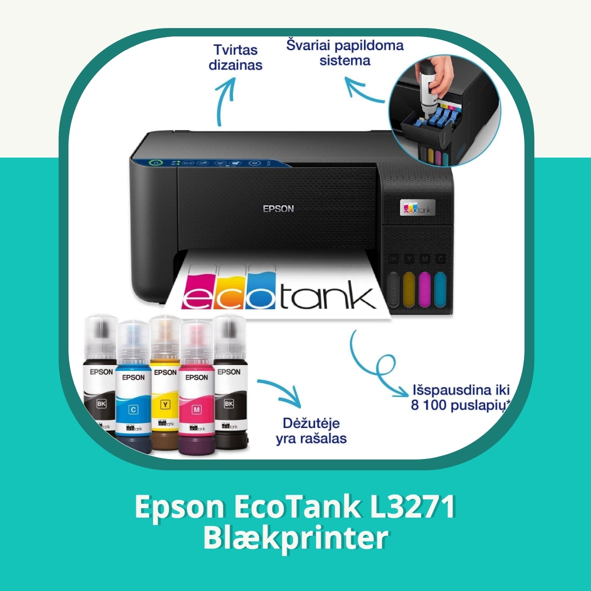 Recension af Epson EcoTank L3271 Blækprinter