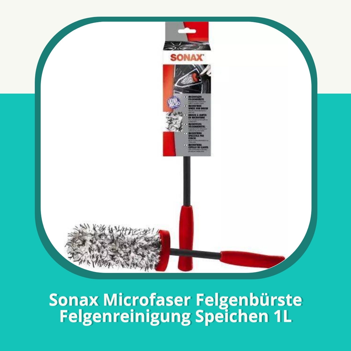 Anmeldelse af Sonax Microfaser Felgenbürste Felgenreinigung Speichen 1L