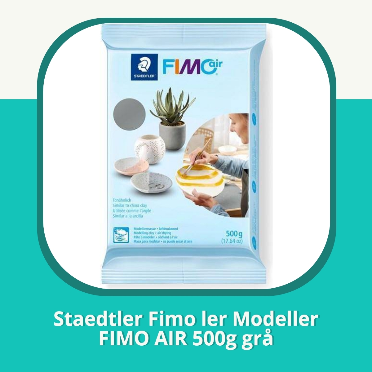 Anmeldelse af Staedtler Fimo ler Modeller FIMO AIR 500g grå