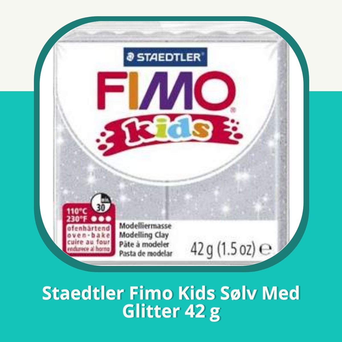 Anmeldelse Staedtler Fimo Kids Sølv Med Glitter 42 g