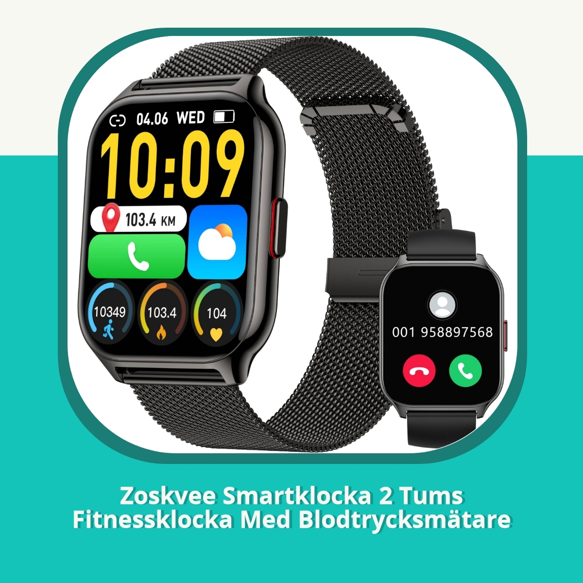 Recension Zoskvee Smartklocka 2 Tums Fitnessklocka Med Blodtrycksmätare
