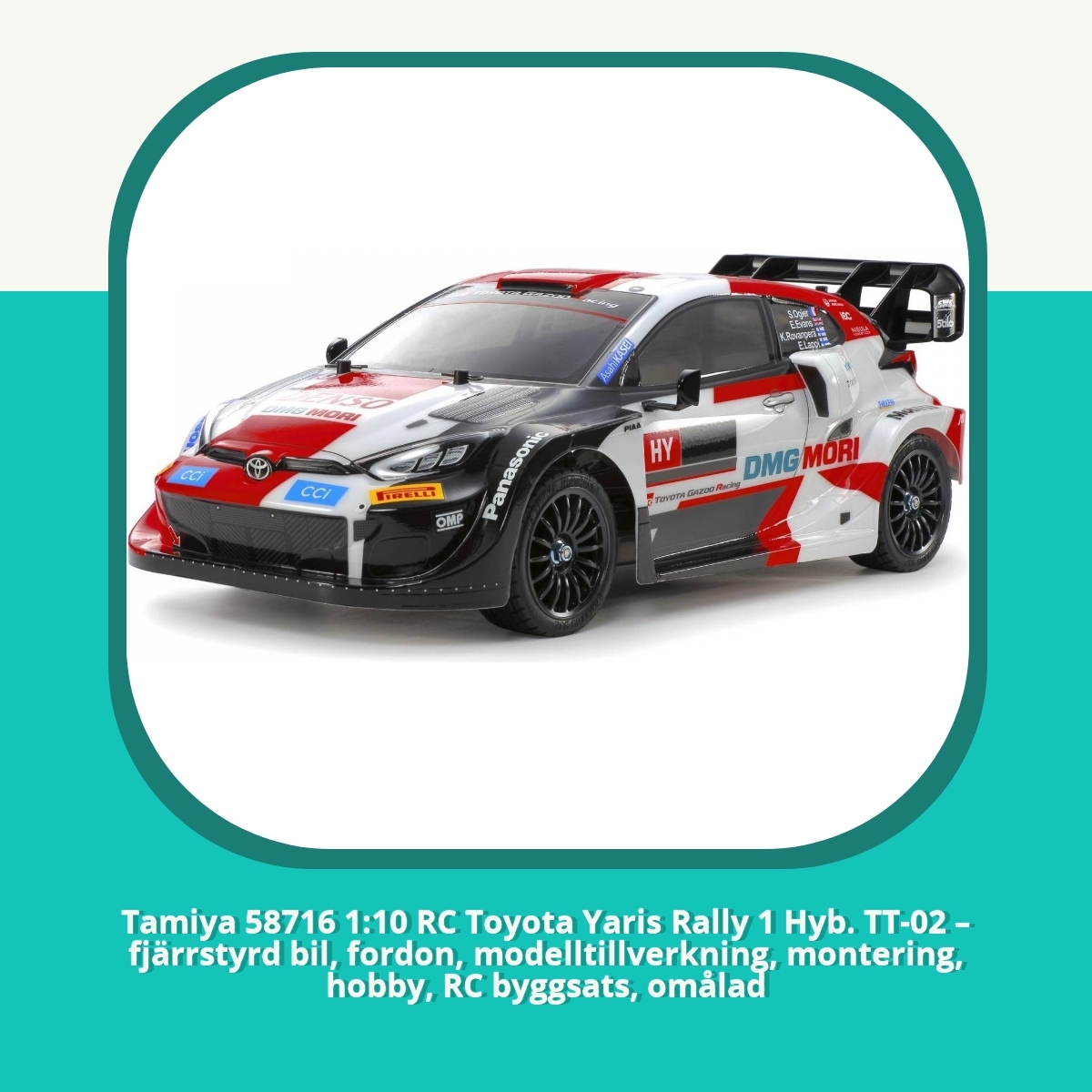 Recension Tamiya 58716 1:10 RC Toyota Yaris Rally 1 Hyb. TT-02 – fjärrstyrd bil, fordon, modelltillverkning, montering, hobby, RC byggsats, omålad