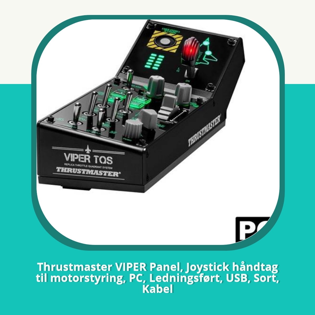 Recension Thrustmaster VIPER Panel, Joystick håndtag til motorstyring, PC, Ledningsført, USB, Sort, Kabel