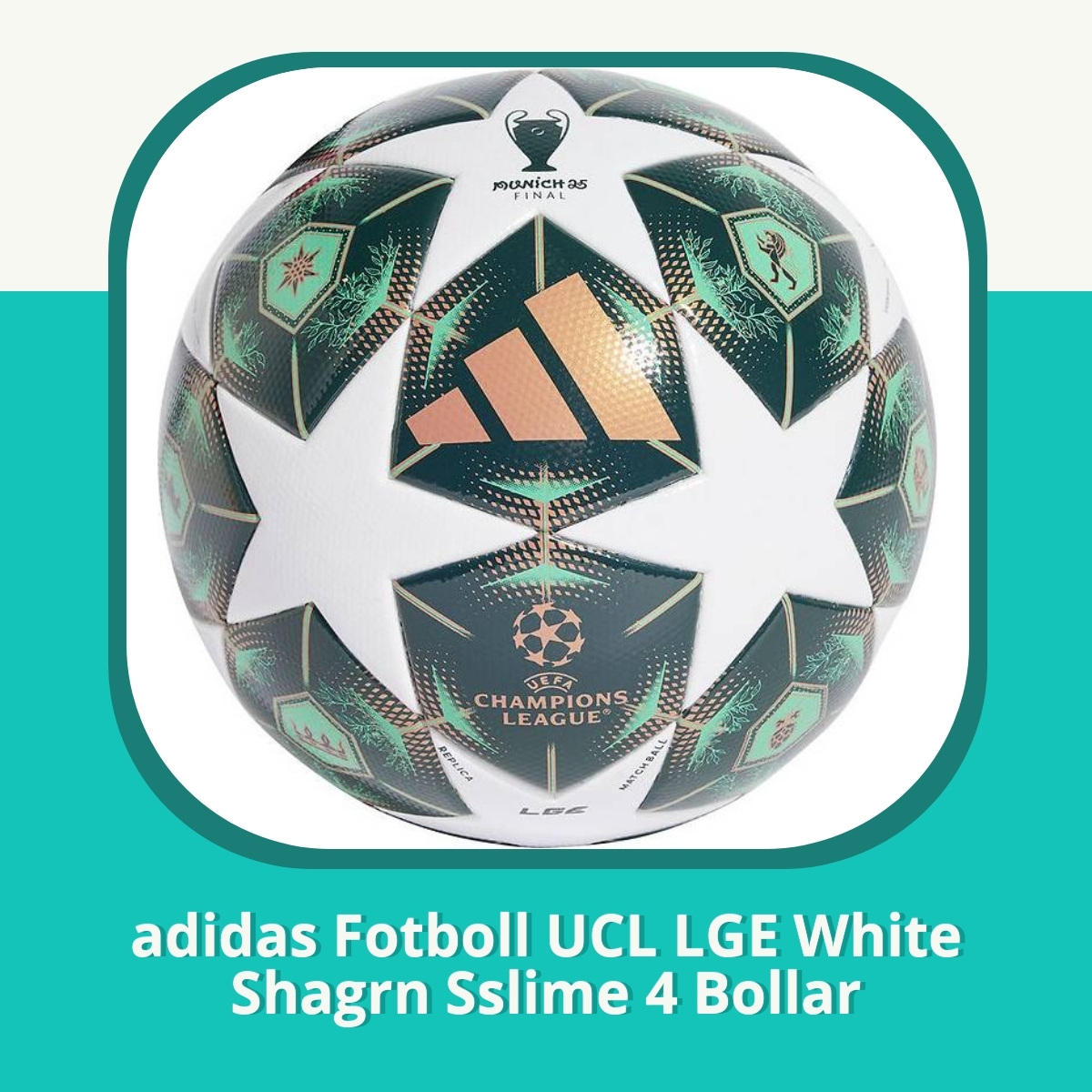 Recension adidas Fotboll UCL LGE White Shagrn Sslime 4 Bollar
