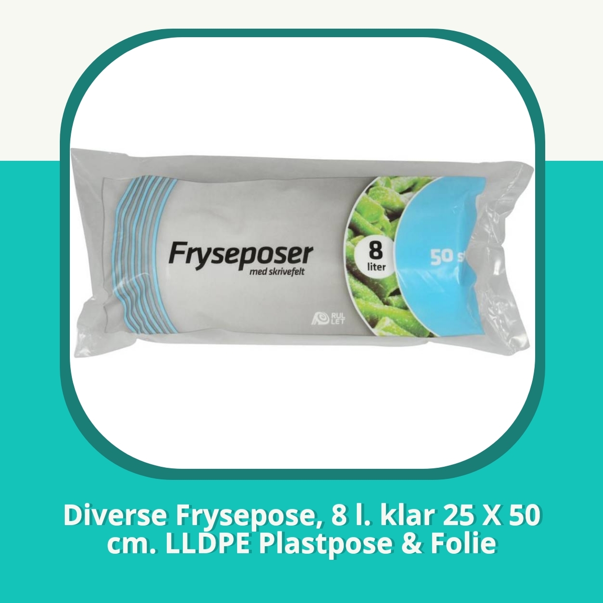 Anmeldelse af Diverse Frysepose, 8 l. klar 25 X 50 cm. LLDPE Plastpose & Folie