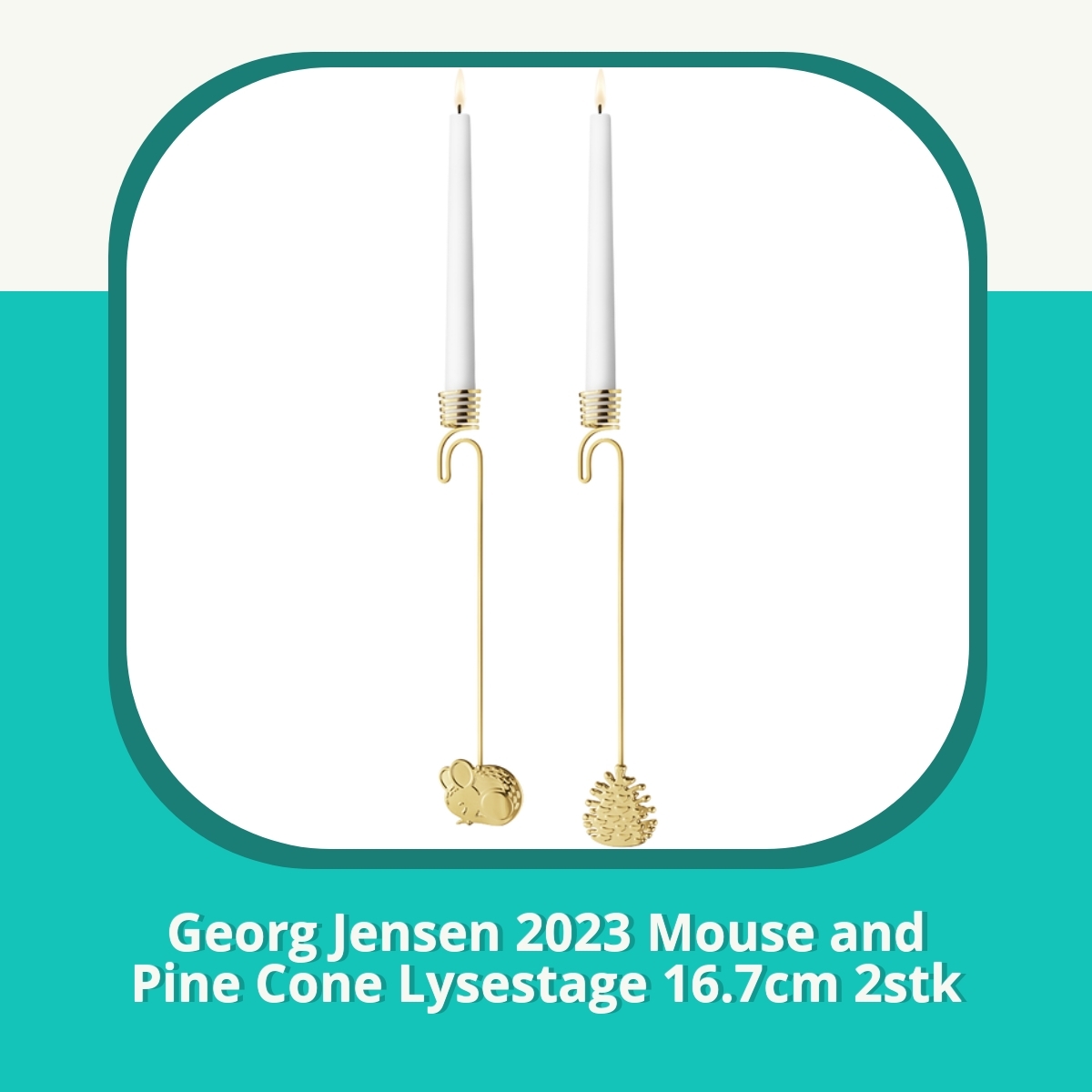 Anmeldelse af Georg Jensen 2023 Mouse and Pine Cone Lysestage 16.7cm 2stk