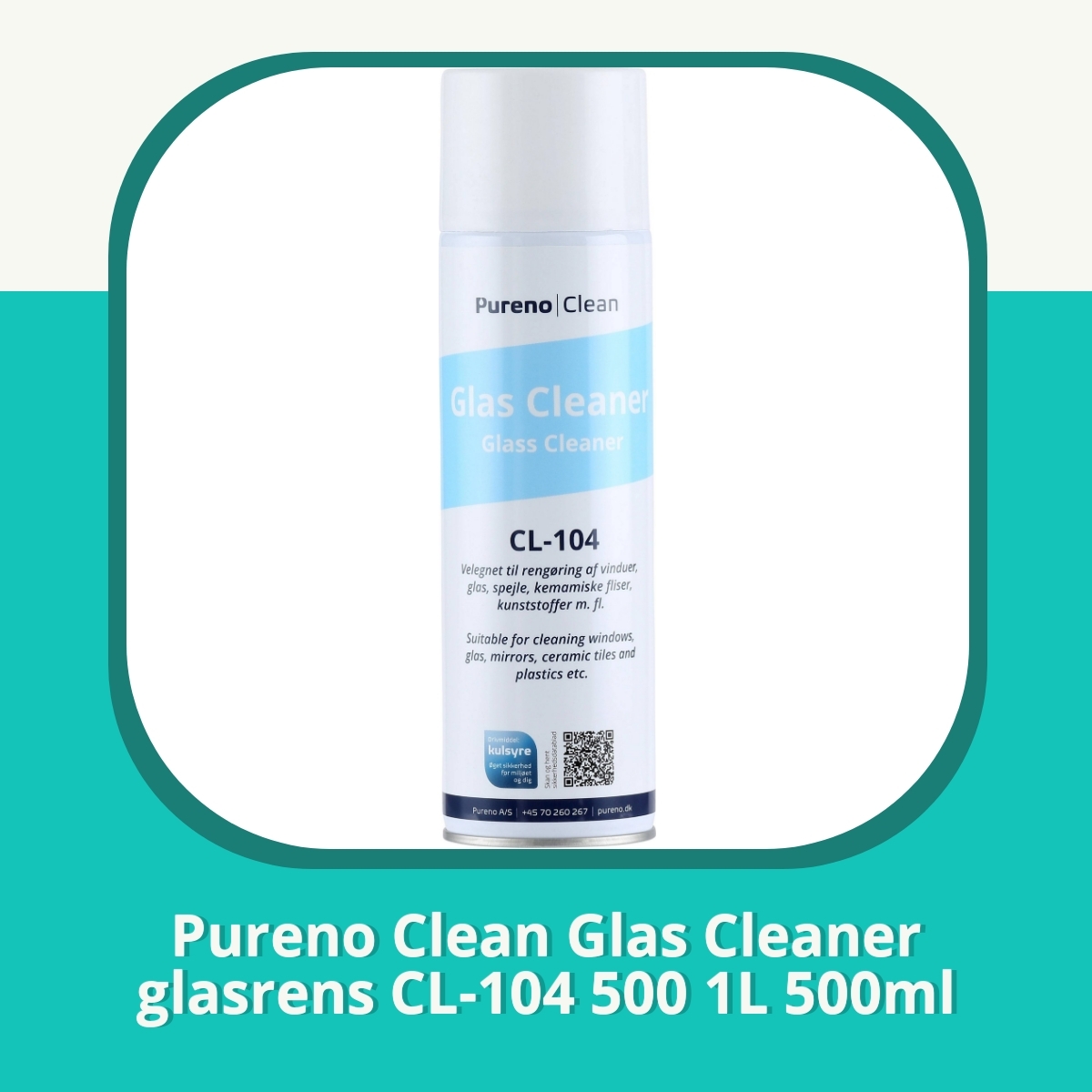 Anmeldelse af Pureno Clean Glas Cleaner glasrens CL-104 500 1L 500ml