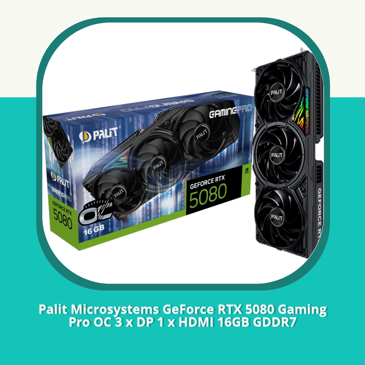 Recension af Palit Microsystems GeForce RTX 5080 Gaming Pro OC 3 x DP 1 x HDMI 16GB GDDR7