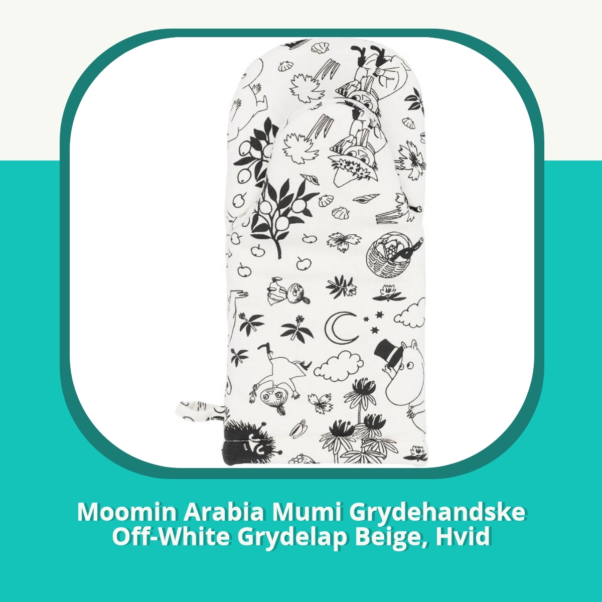 Anmeldelse af Moomin Arabia Mumi Grydehandske Off-White Grydelap Beige, Hvid
