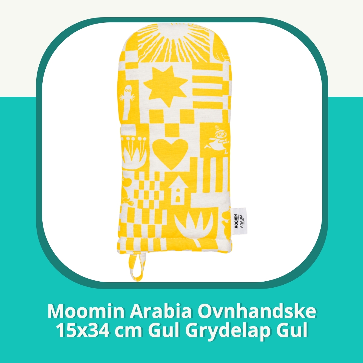 Anmeldelse af Moomin Arabia Ovnhandske 15x34 cm Gul Grydelap Gul