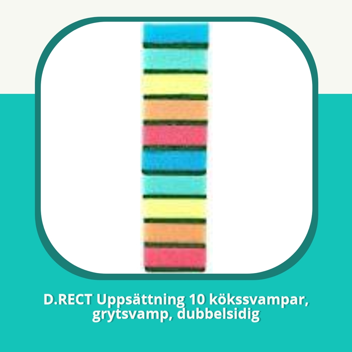 Recension af D.RECT Uppsättning 10 kökssvampar, grytsvamp, dubbelsidig